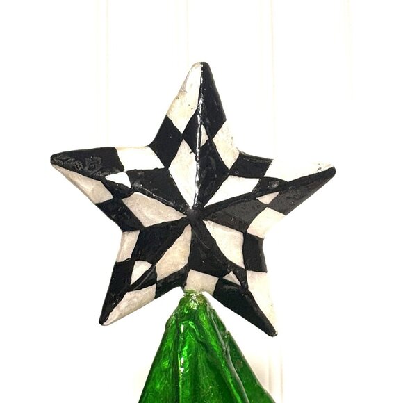 Mackenzie-Childs Jolly Dot Tree Capiz Shell Christmas Tree 19” Tall - Picture 4 of 12